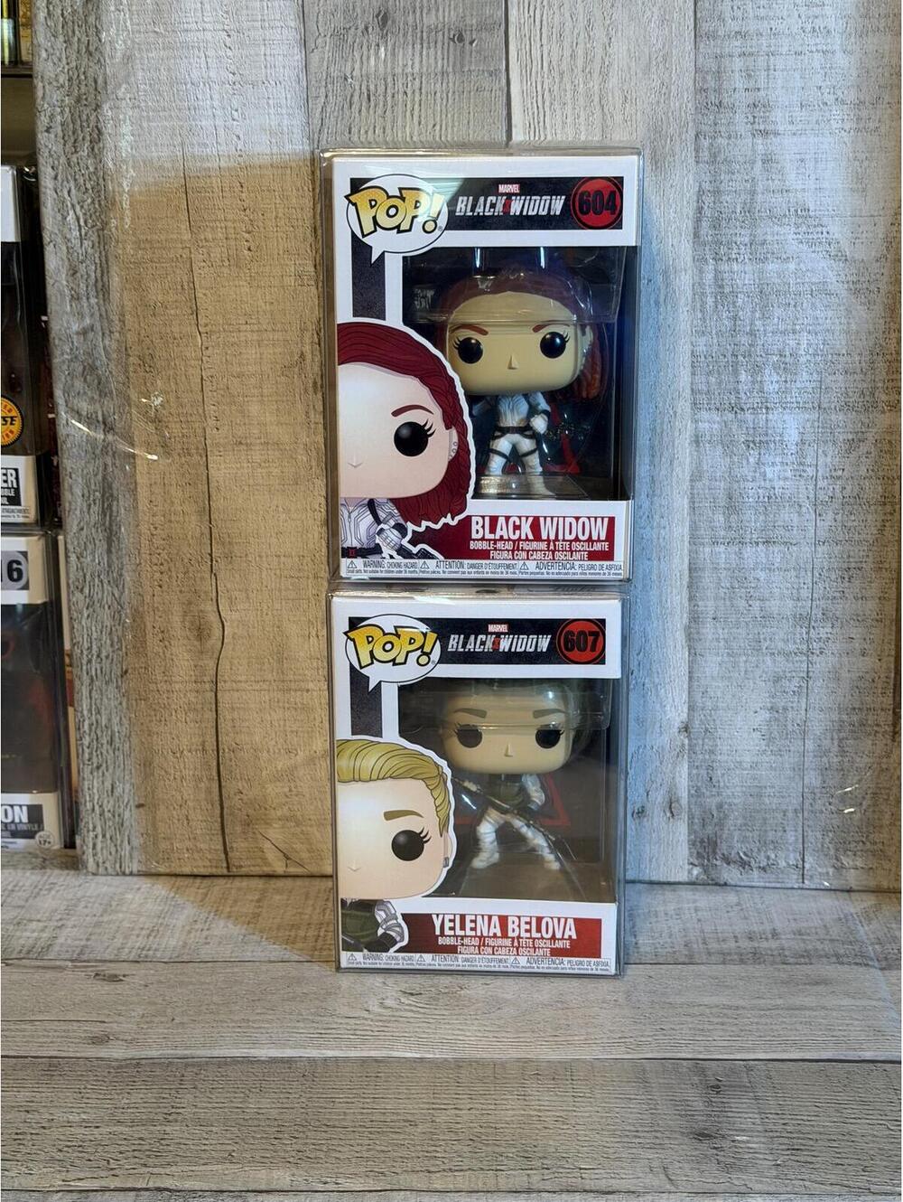Funko Pop! Black Widow Yelena Belova #607 & Black Widow #604 (White Suit)